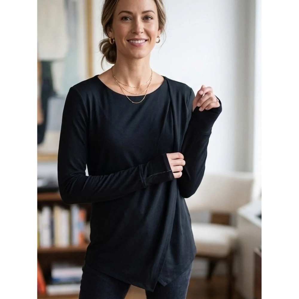 Petabrand Black Long Sleeve Asymmetrical Hem